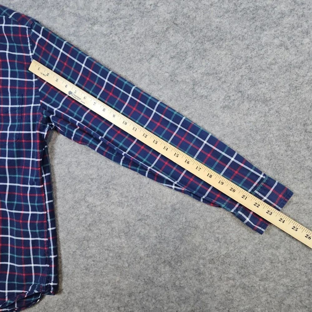 J Crew Oxford Shirt Mens Size M‎ Button Down Blue With Multicolor Windowpane